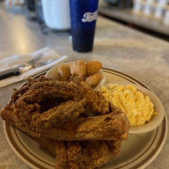 Farmer's Market Restaurant signature dishes Fried Chicken, Country Fried Steak, Collard Greens, Black-Eyed Peas, Homemade Pies